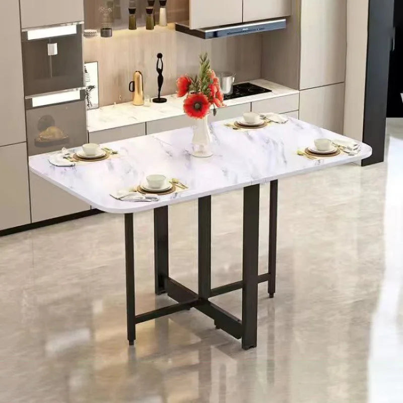 Joylove Folding Dining Table Home Imitation Rock Board