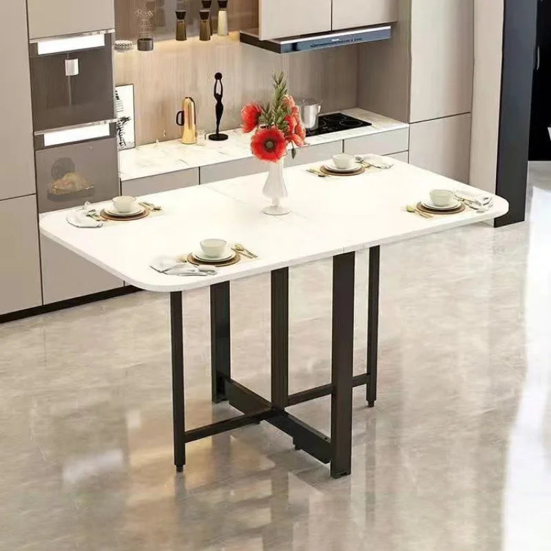 Joylove Folding Dining Table Home Imitation Rock Board