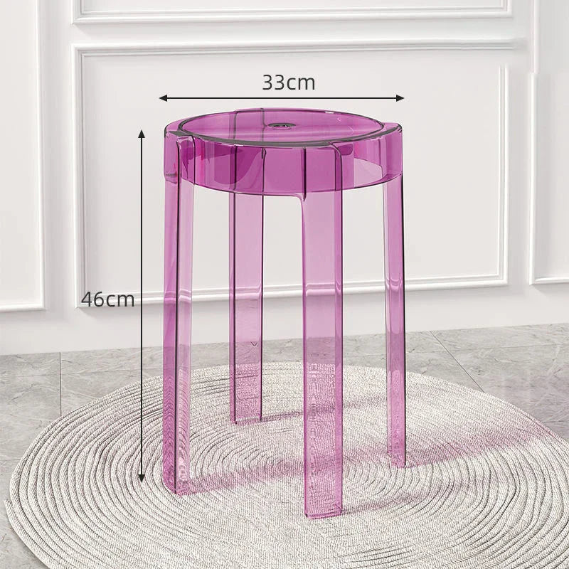Joylove Transparent Plastic Stool Household Thickened Acrylic Stool