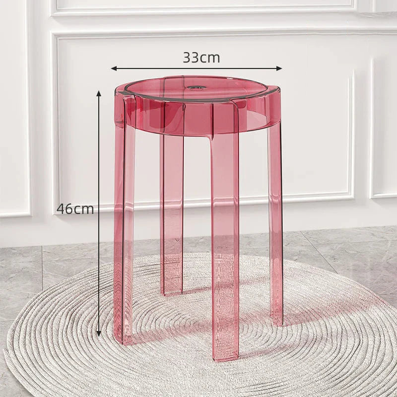 Joylove Transparent Plastic Stool Household Thickened Acrylic Stool