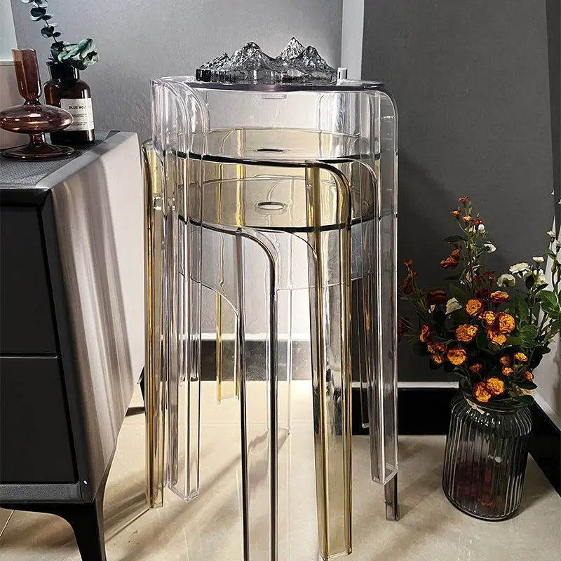 Joylove Transparent Plastic Stool Household Thickened Acrylic Stool