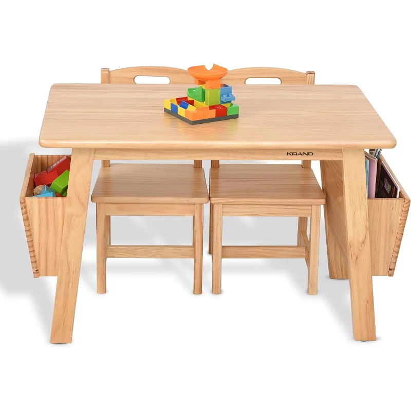KRAND Kids Solid Wood Table and 2 Chair