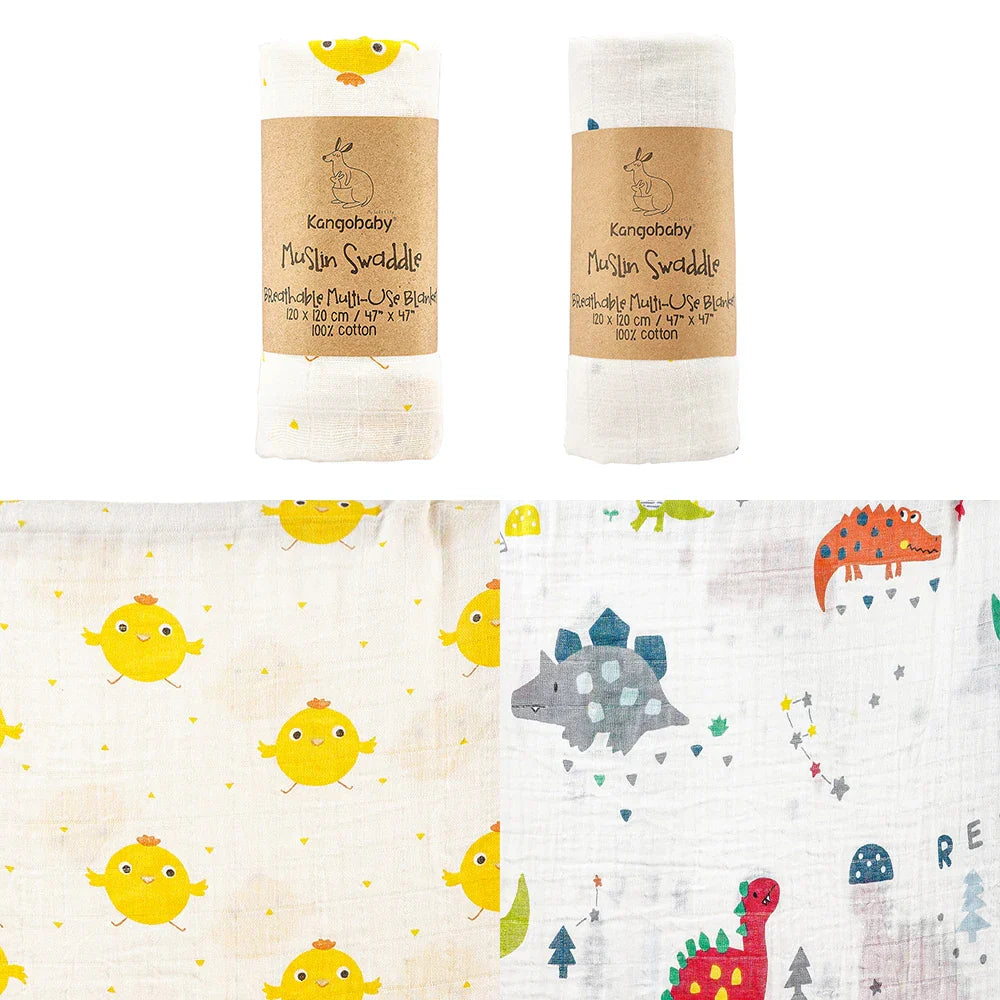 Kangobaby All Season Muslin Swaddle Blanket Baby Wrap