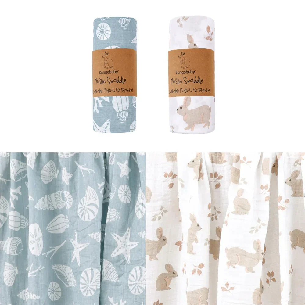 Kangobaby All Season Muslin Swaddle Blanket Baby Wrap