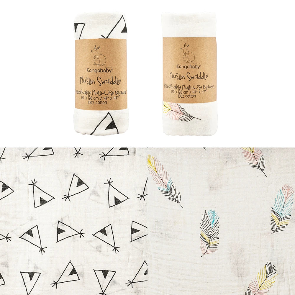 Kangobaby All Season Muslin Swaddle Blanket Baby Wrap
