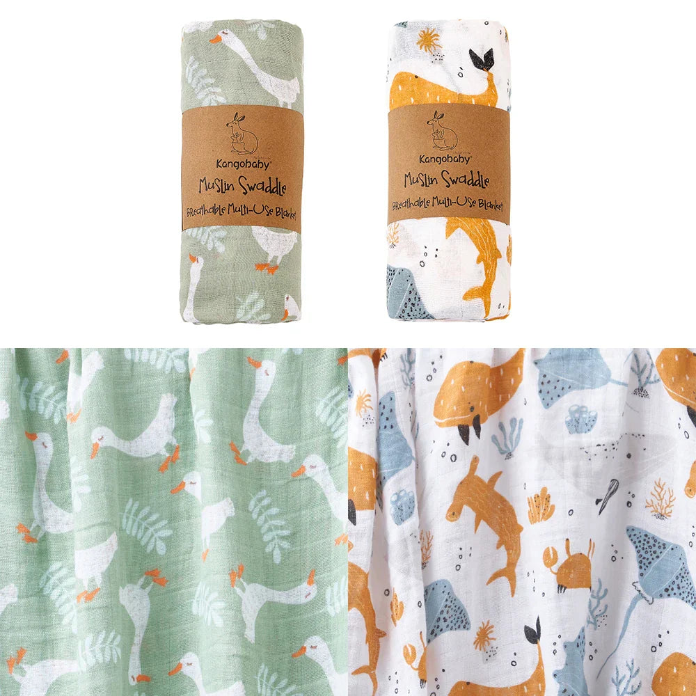 Kangobaby All Season Muslin Swaddle Blanket Baby Wrap