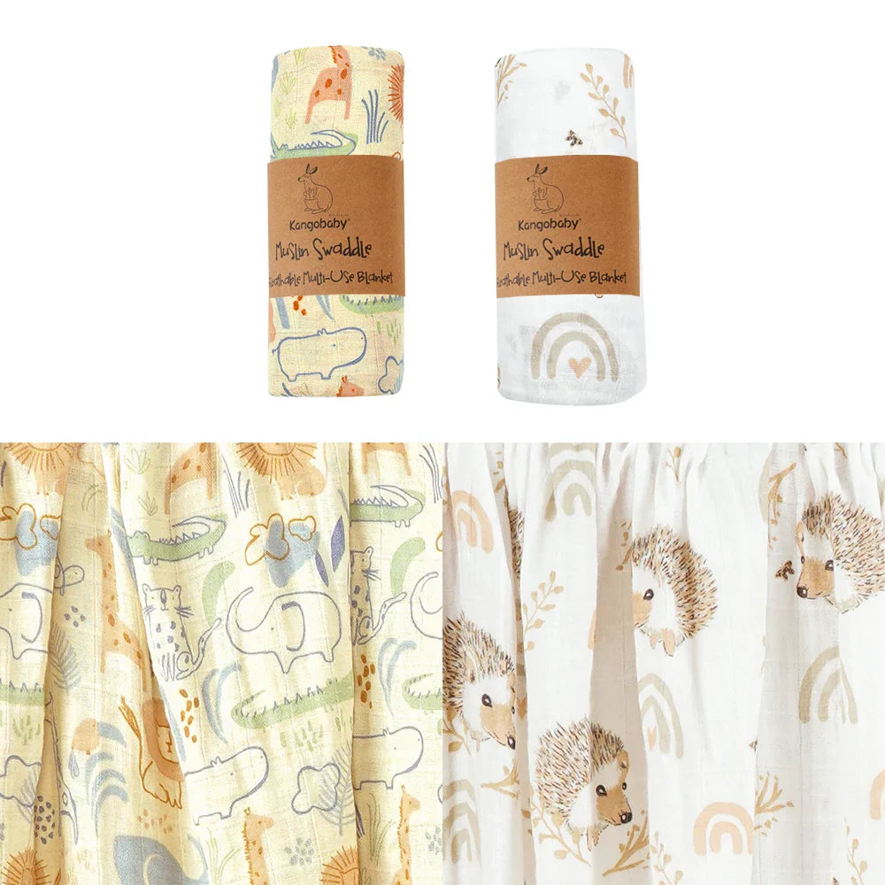 Kangobaby All Season Muslin Swaddle Blanket Baby Wrap
