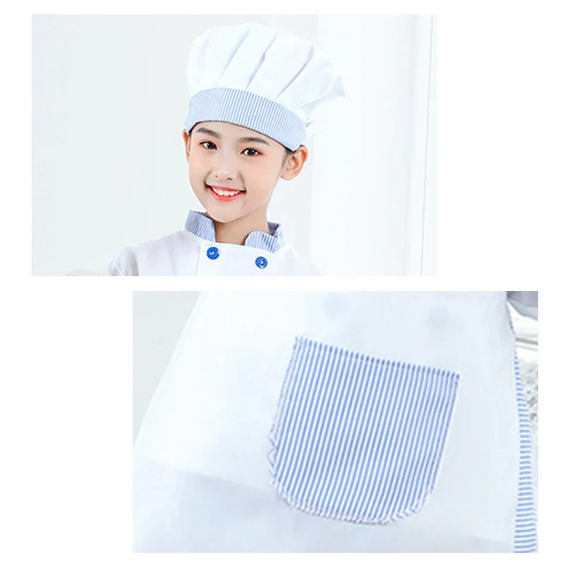 Kid Costume for Chef Uniform Jacket Hat Aprone