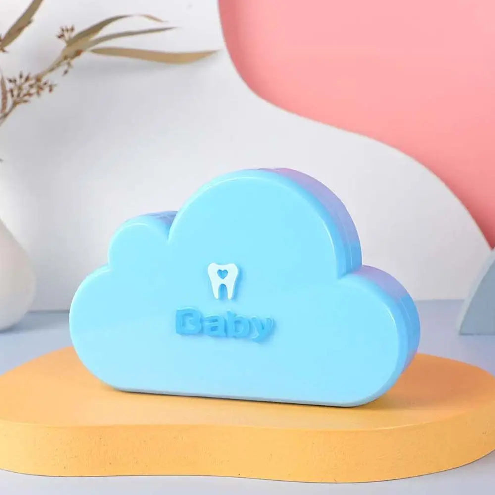 Kids Chinese Text Tooth Storage Holder Cloud Shaped