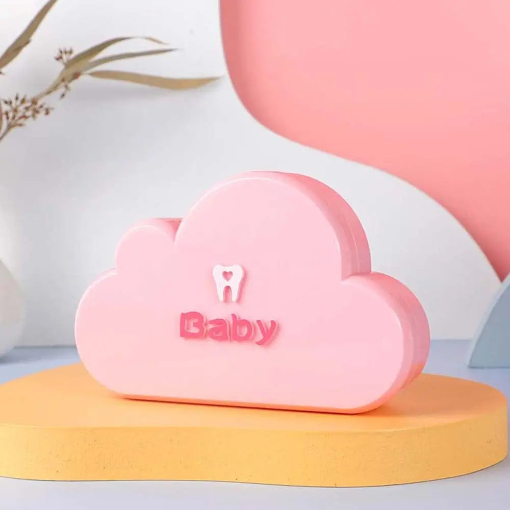 Kids Chinese Text Tooth Storage Holder Cloud Shaped