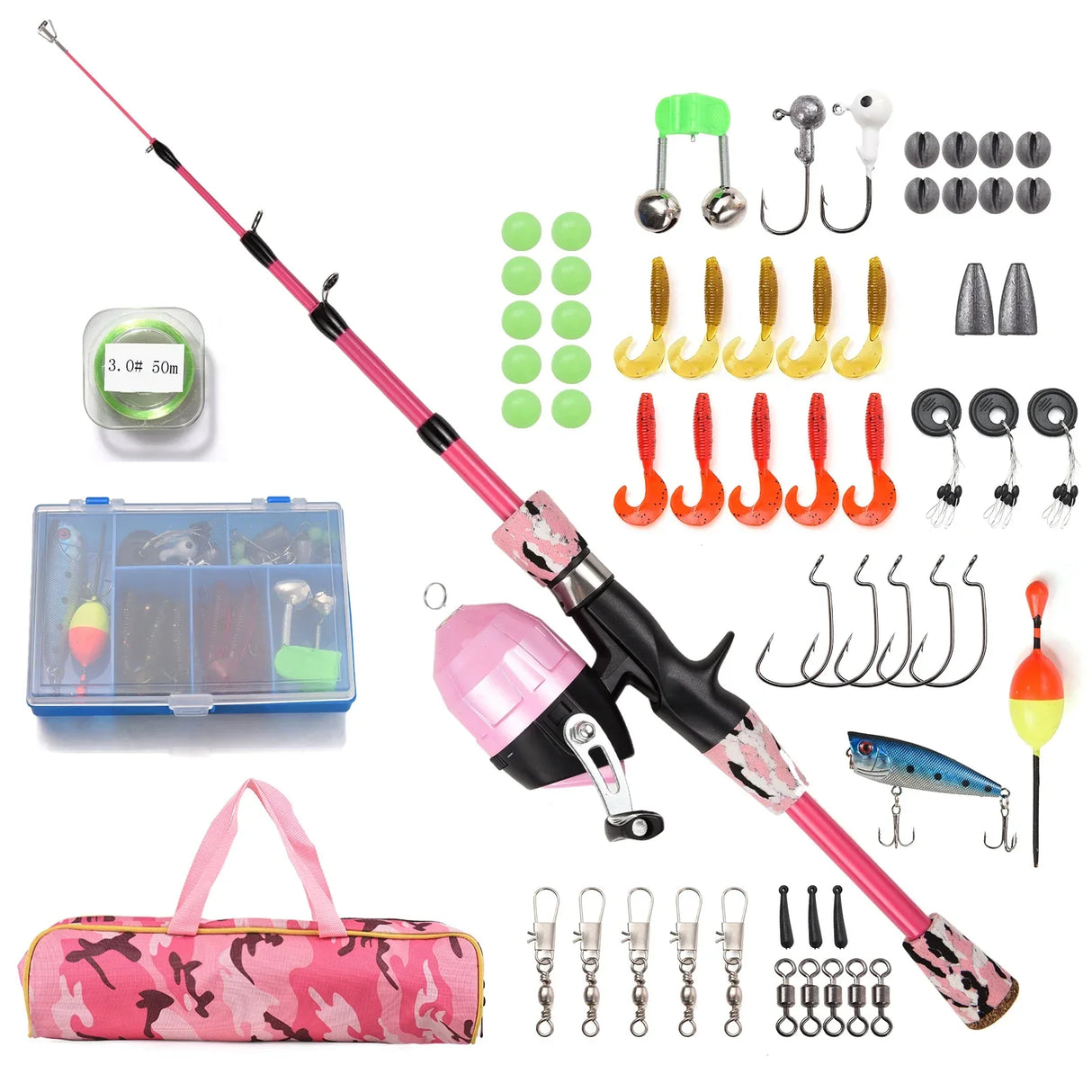 Kids Fishing Rod and Reel Combo Full Kit