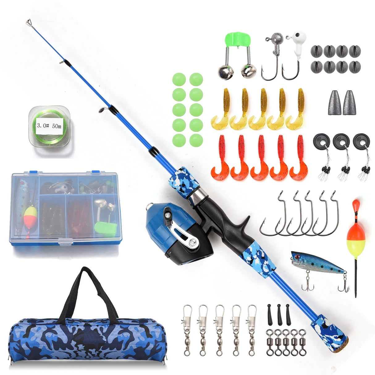Kids Fishing Rod and Reel Combo Full Kit