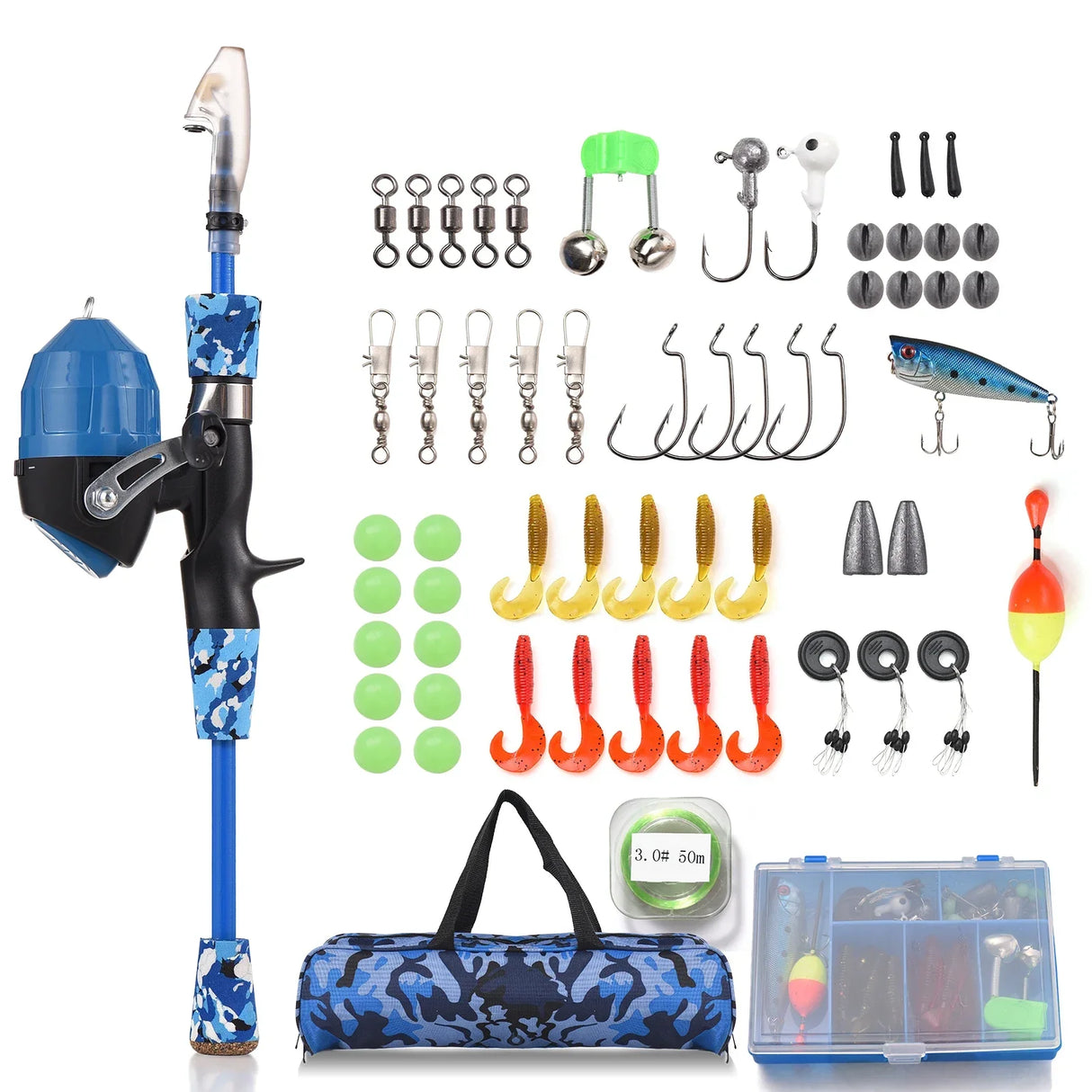 Kids Fishing Rod and Reel Combo Full Kit