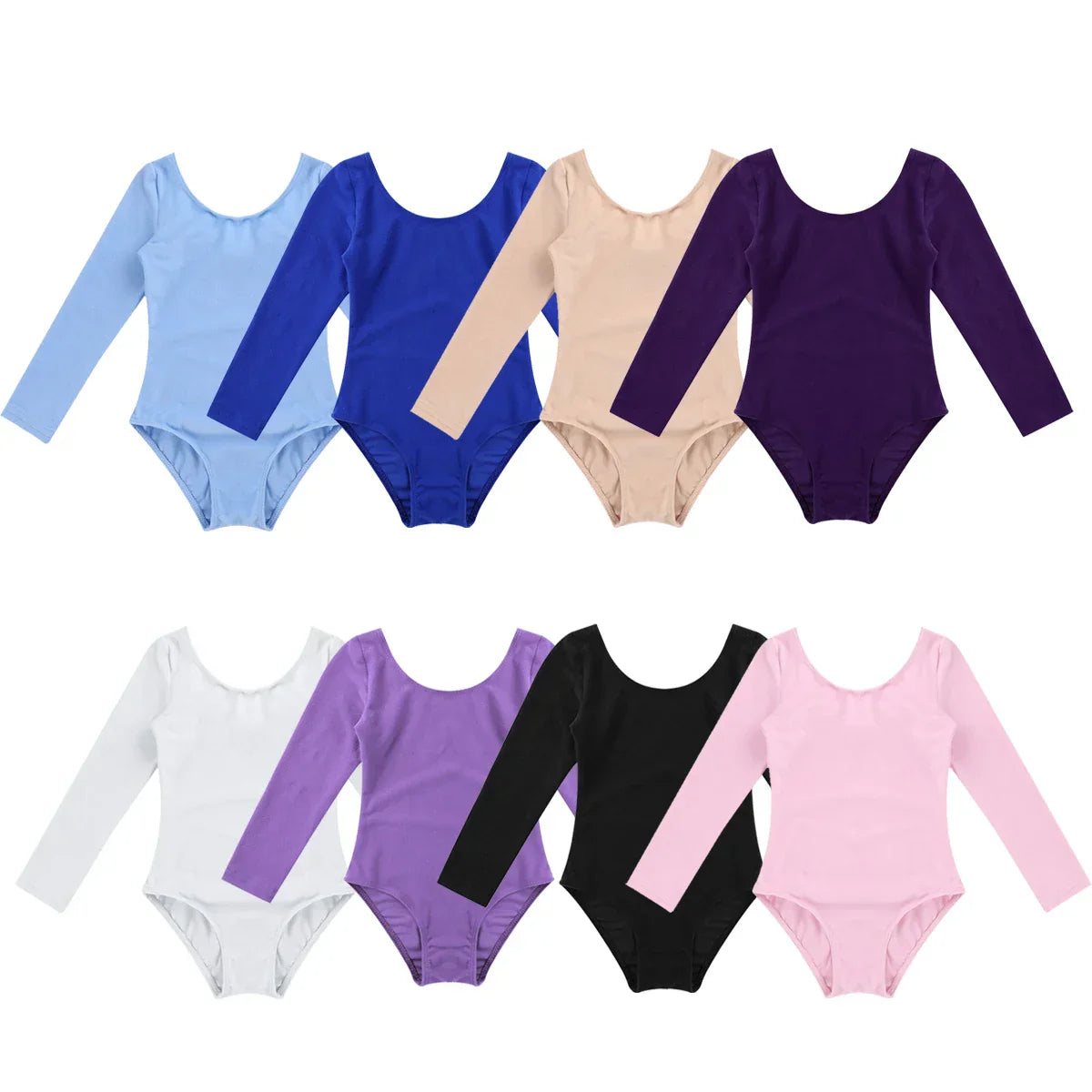 Kids Girls Ballet Leotards Gymnastics Costume Long Sleeve