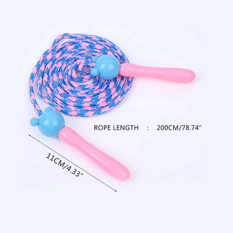 Kids Jump Rope Adjustable Cotton Braided Skipping Rope