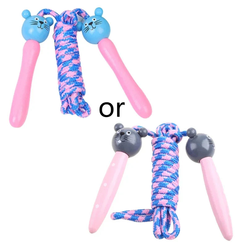 Kids Jump Rope Adjustable Cotton Braided Skipping Rope