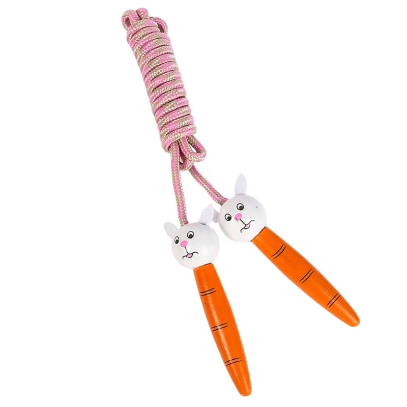 Kids Jump Rope Adjustable Cotton Braided Skipping Rope