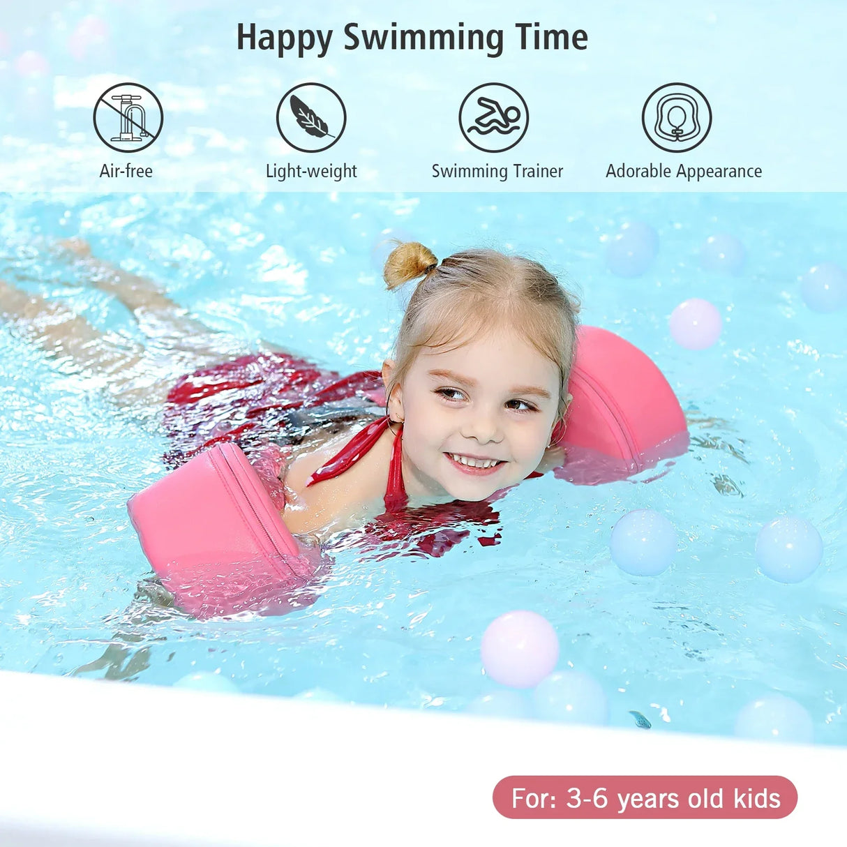 Kids Swimming Arm Rings Portable Non-Inflatable Floating Circle