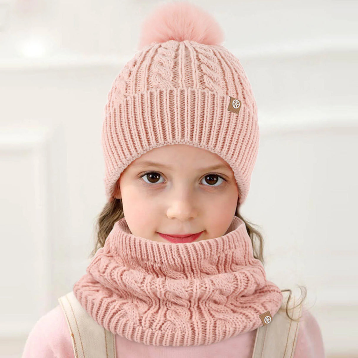 Kids Warm Hats Winter Hat Gloves Scarf Set