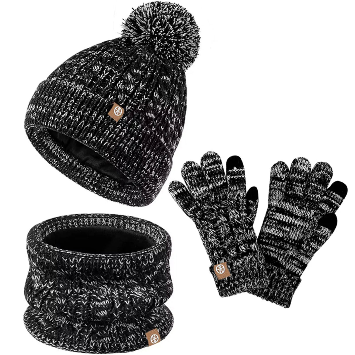 Kids Warm Hats Winter Hat Gloves Scarf Set