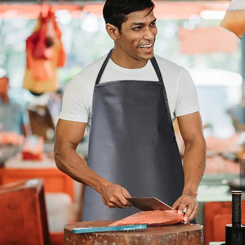 Kitchen Apron PVC Leather Waterproof Apron Anti Fouling