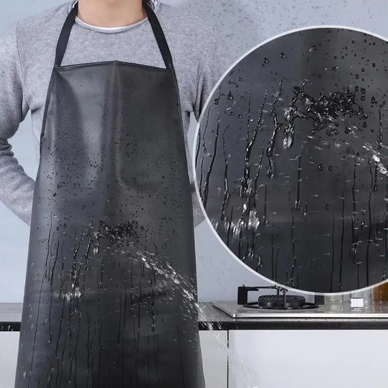 Kitchen Apron PVC Leather Waterproof Apron Anti Fouling