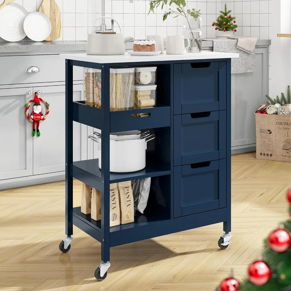 Kitchen Furniture Small Solid Wood Top Kitchen Island
