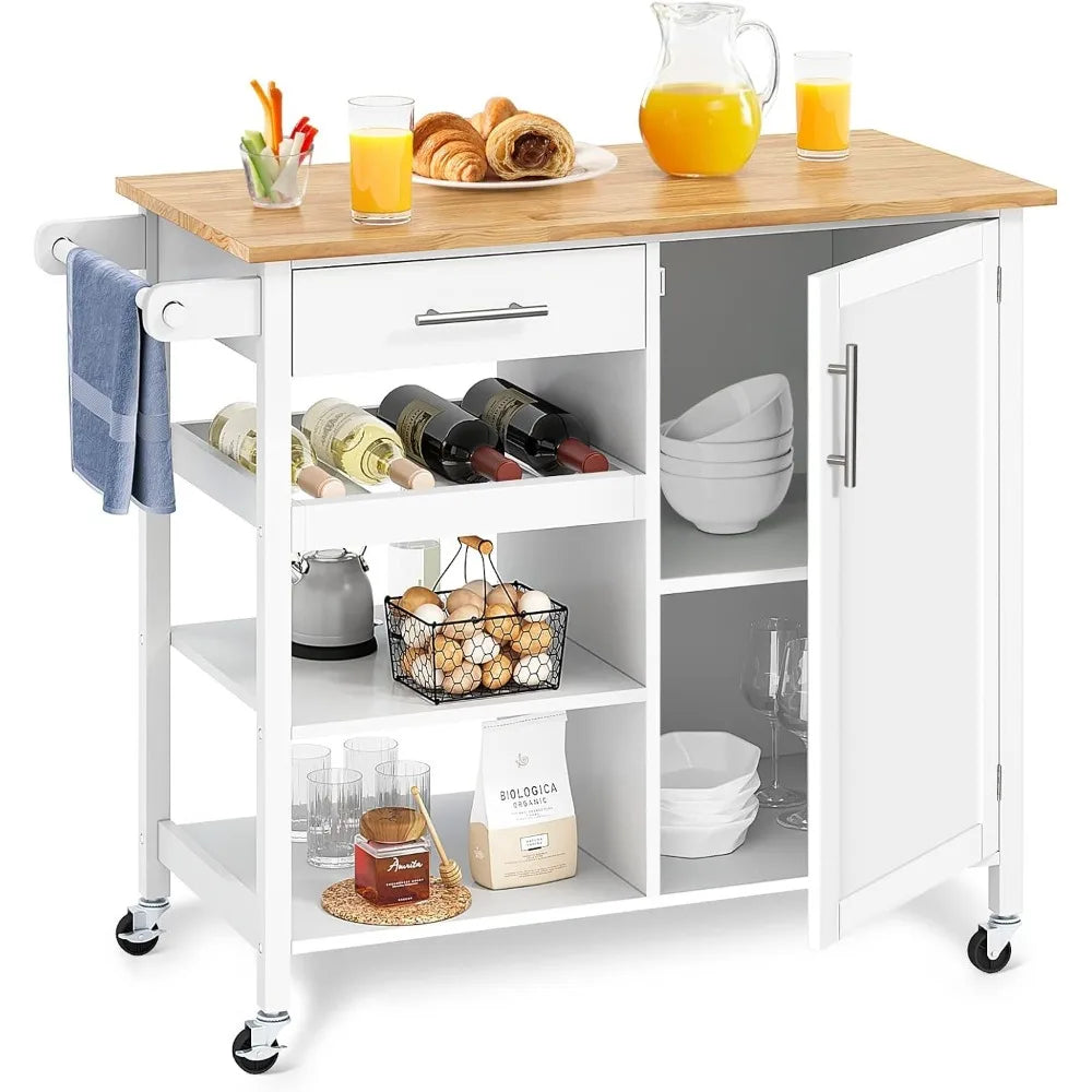 Kitchen Furniture Small Solid Wood Top Kitchen Island