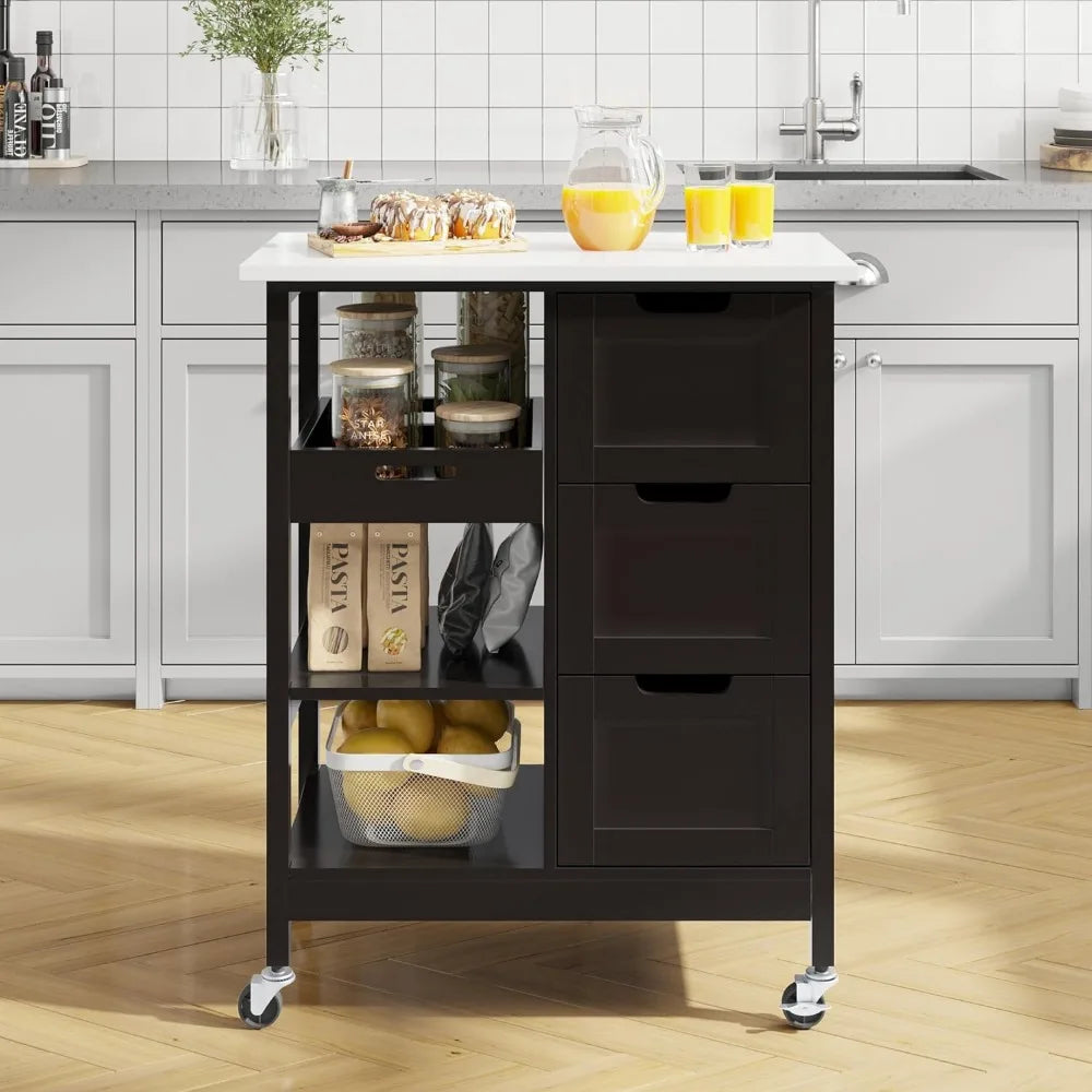Kitchen Furniture Small Solid Wood Top Kitchen Island