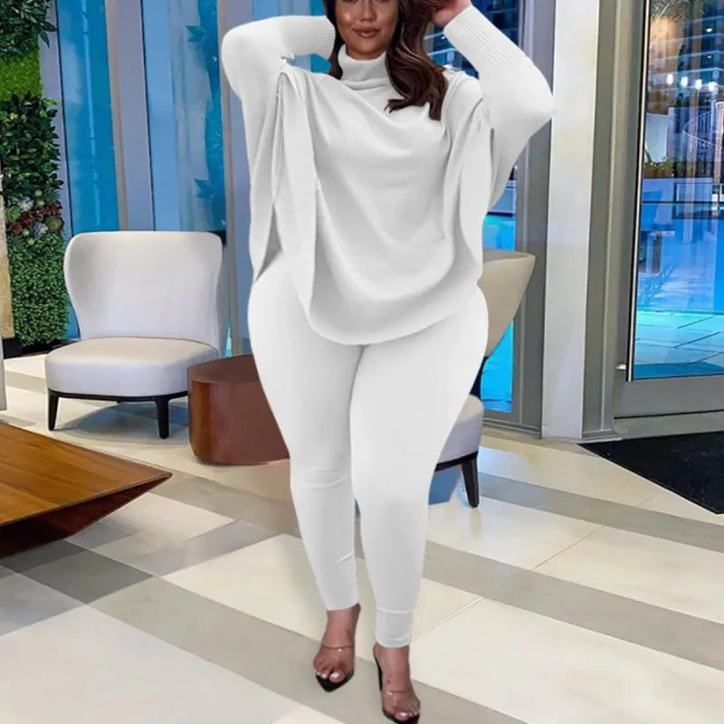 Knitted Plus Size Women 2 Piece Set Casual