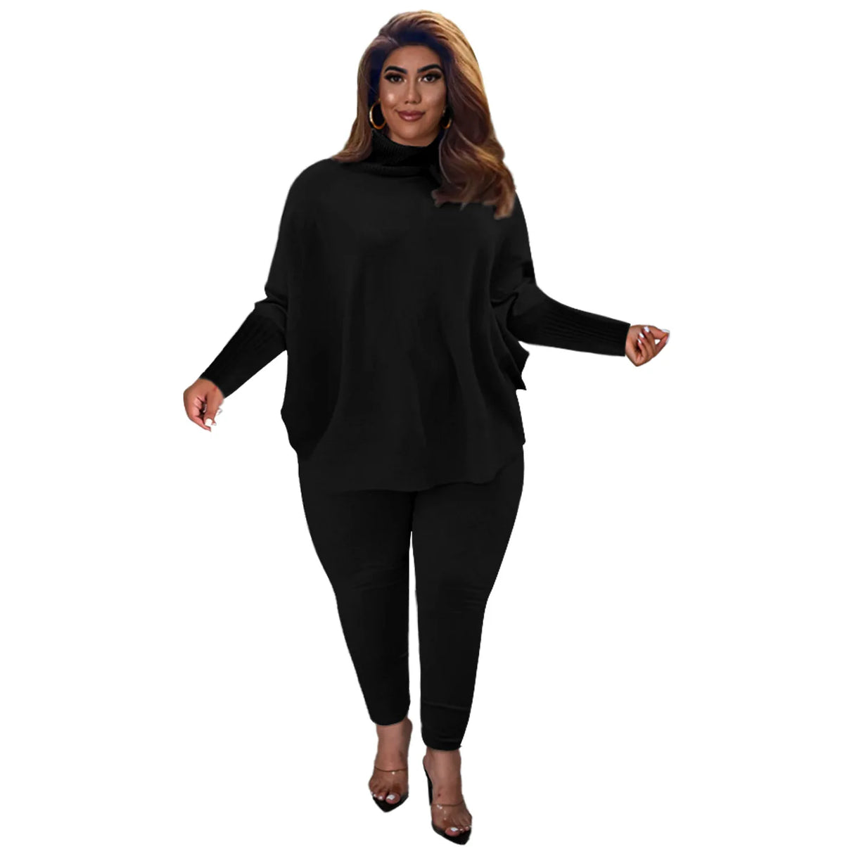 Knitted Plus Size Women 2 Piece Set Casual