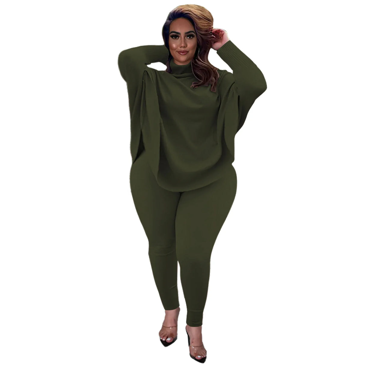 Knitted Plus Size Women 2 Piece Set Casual