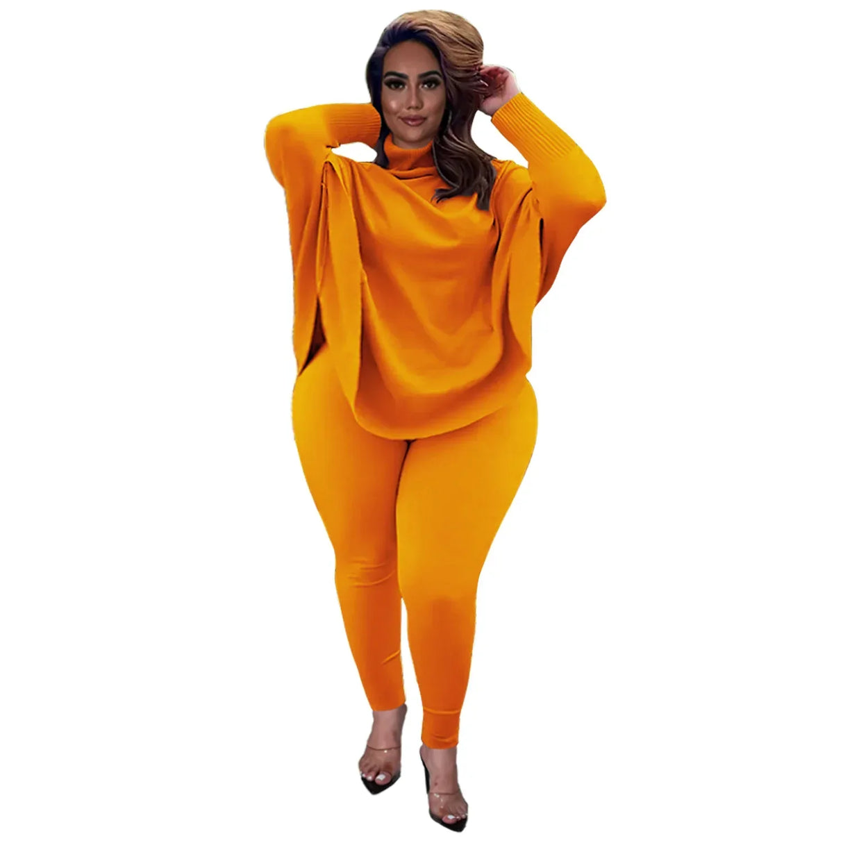 Knitted Plus Size Women 2 Piece Set Casual