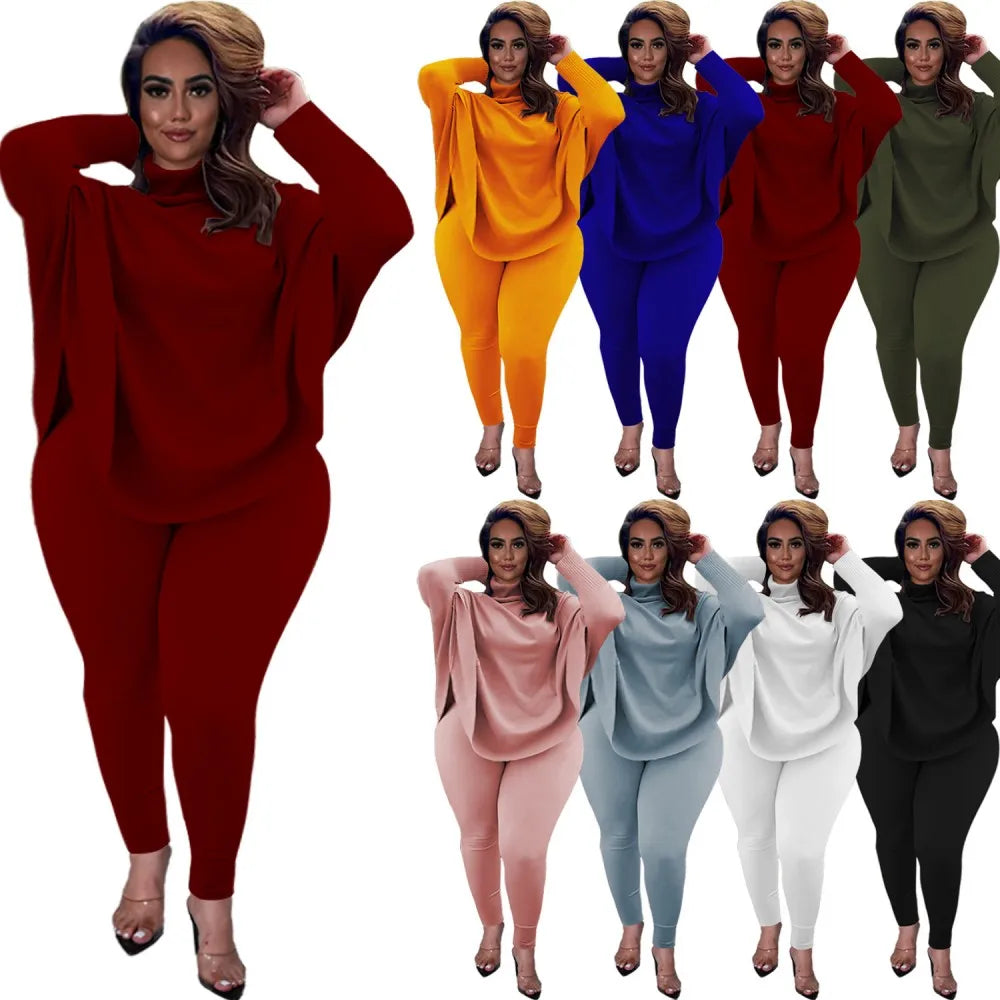 Knitted Plus Size Women 2 Piece Set Casual