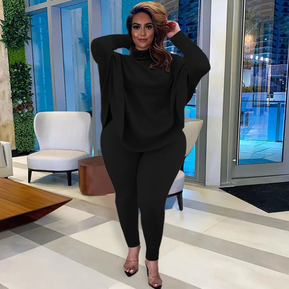 Knitted Plus Size Women 2 Piece Set Casual