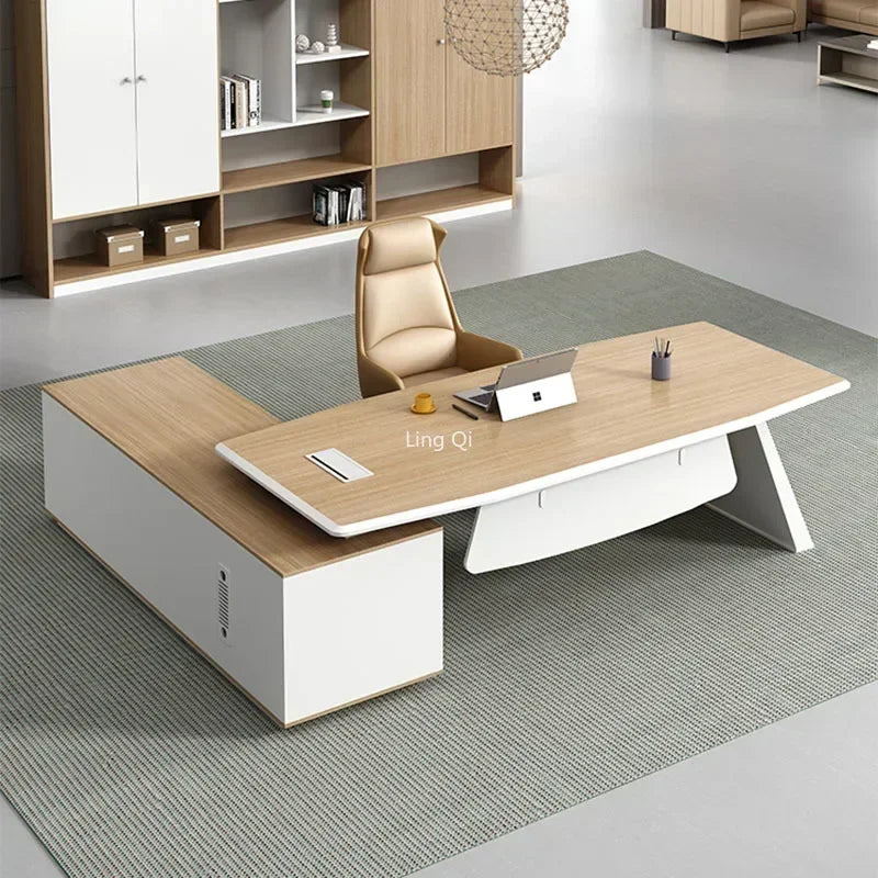 L Shaped Executive Boss Office Desk Reception Corner
