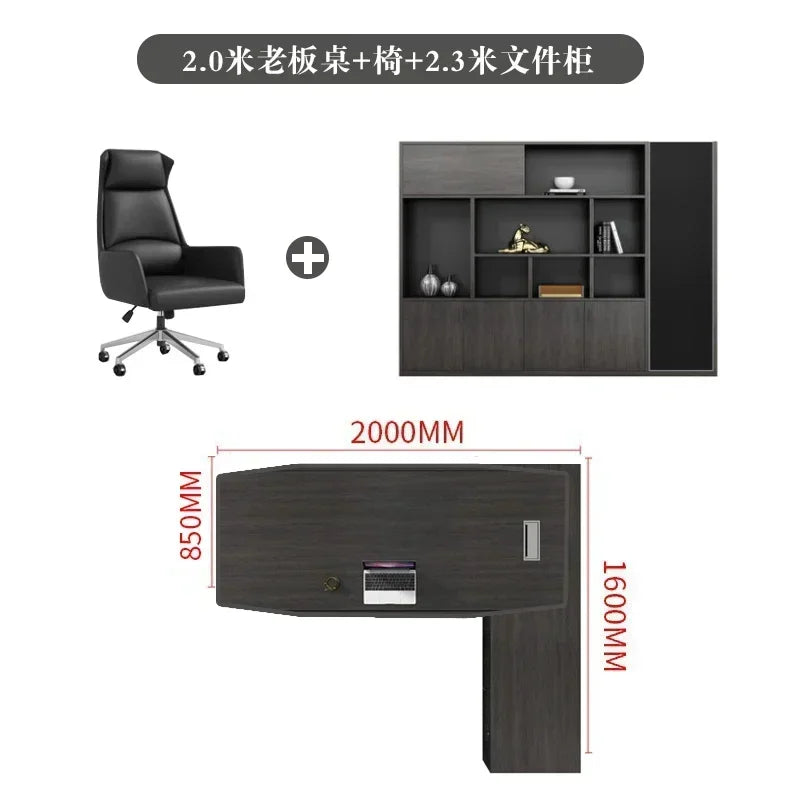L Shaped Executive Boss Office Desk Reception Corner
