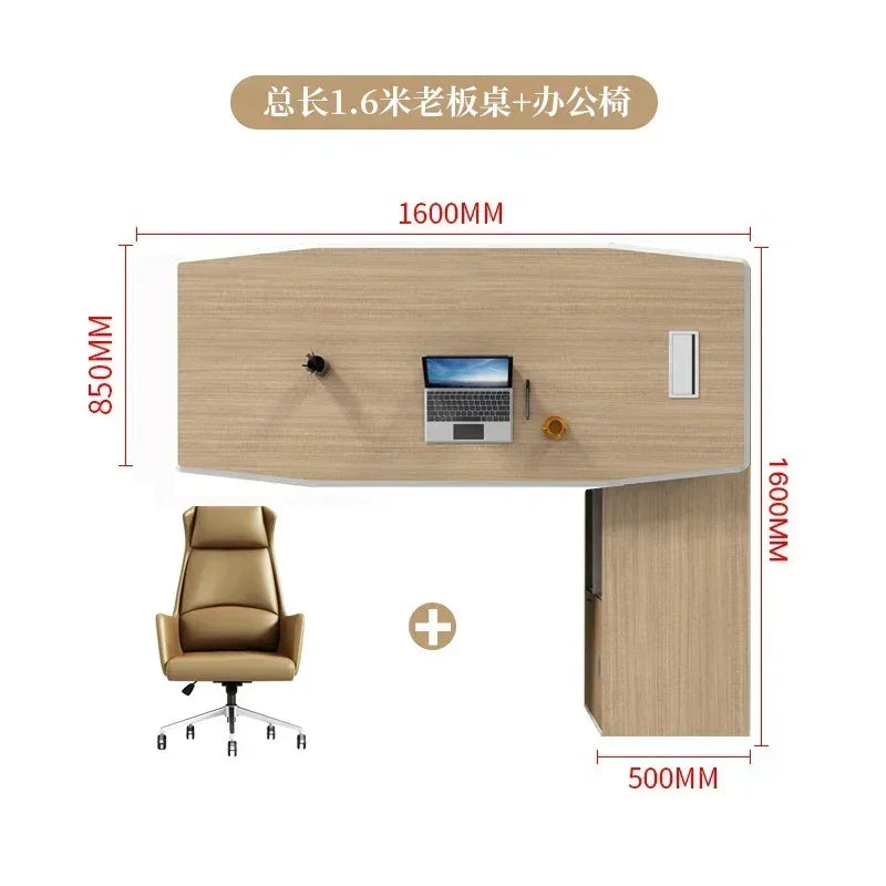 L Shaped Executive Boss Office Desk Reception Corner