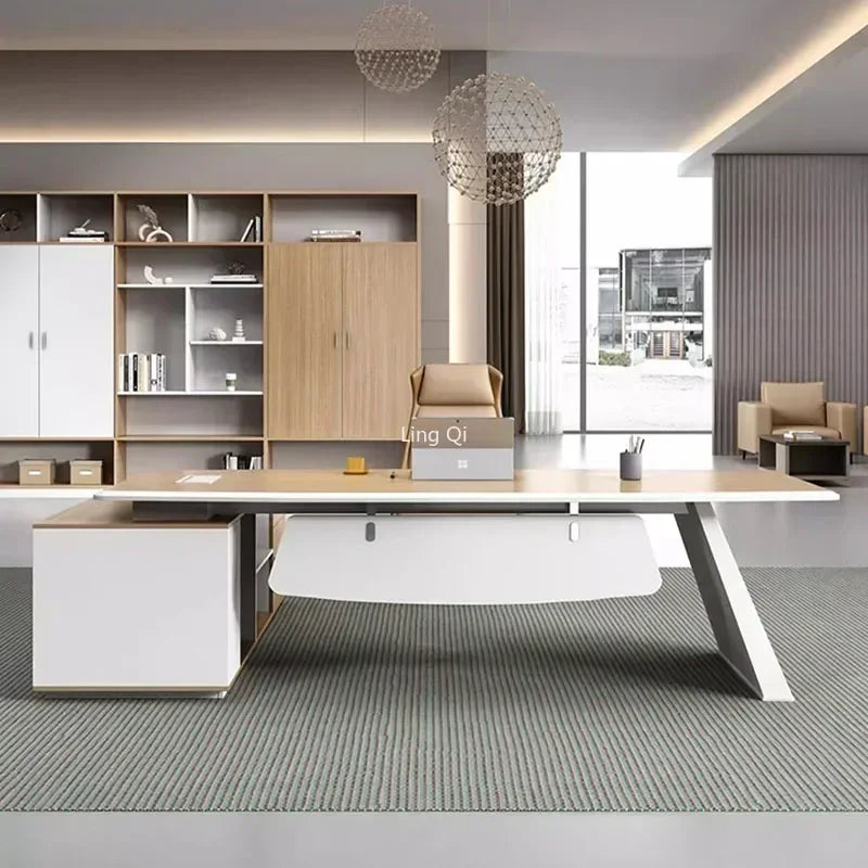 L Shaped Executive Boss Office Desk Reception Corner