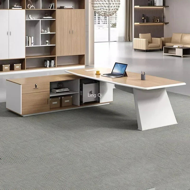 L Shaped Executive Boss Office Desk Reception Corner