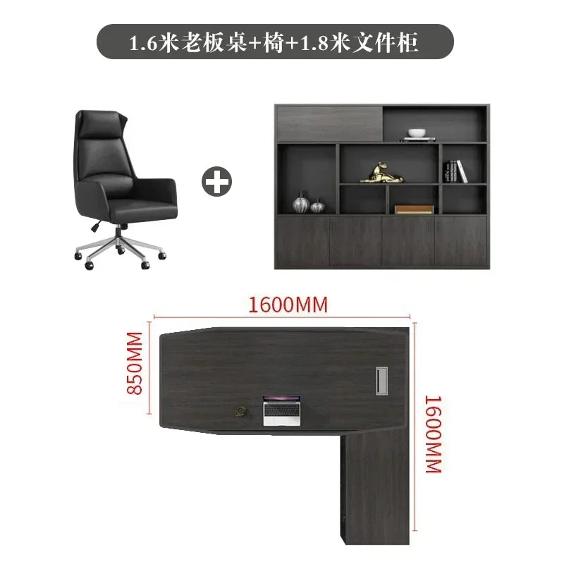 L Shaped Executive Boss Office Desk Reception Corner