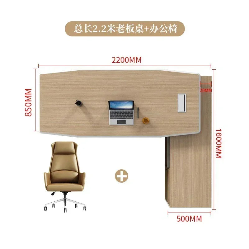 L Shaped Executive Boss Office Desk Reception Corner