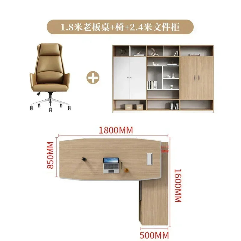 L Shaped Executive Boss Office Desk Reception Corner