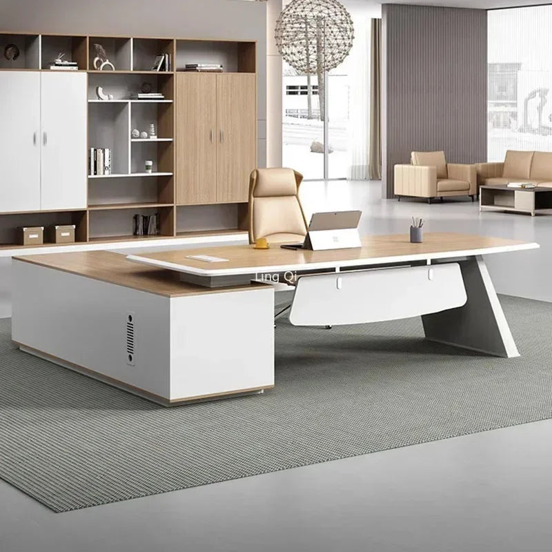 L Shaped Executive Boss Office Desk Reception Corner