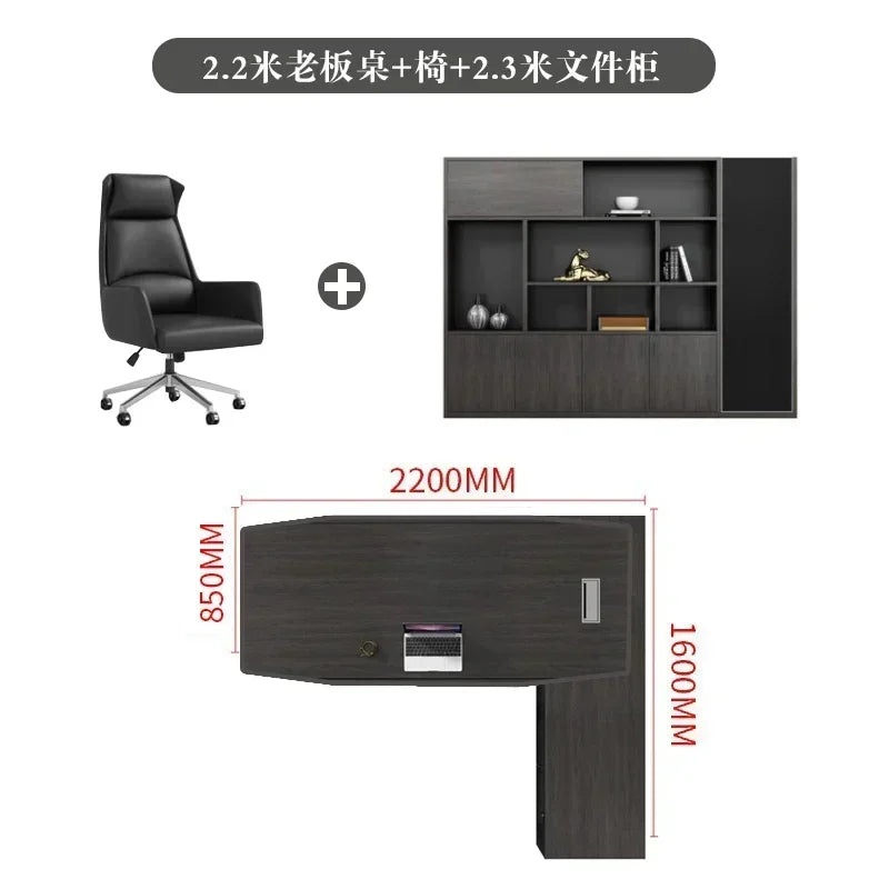 L Shaped Executive Boss Office Desk Reception Corner