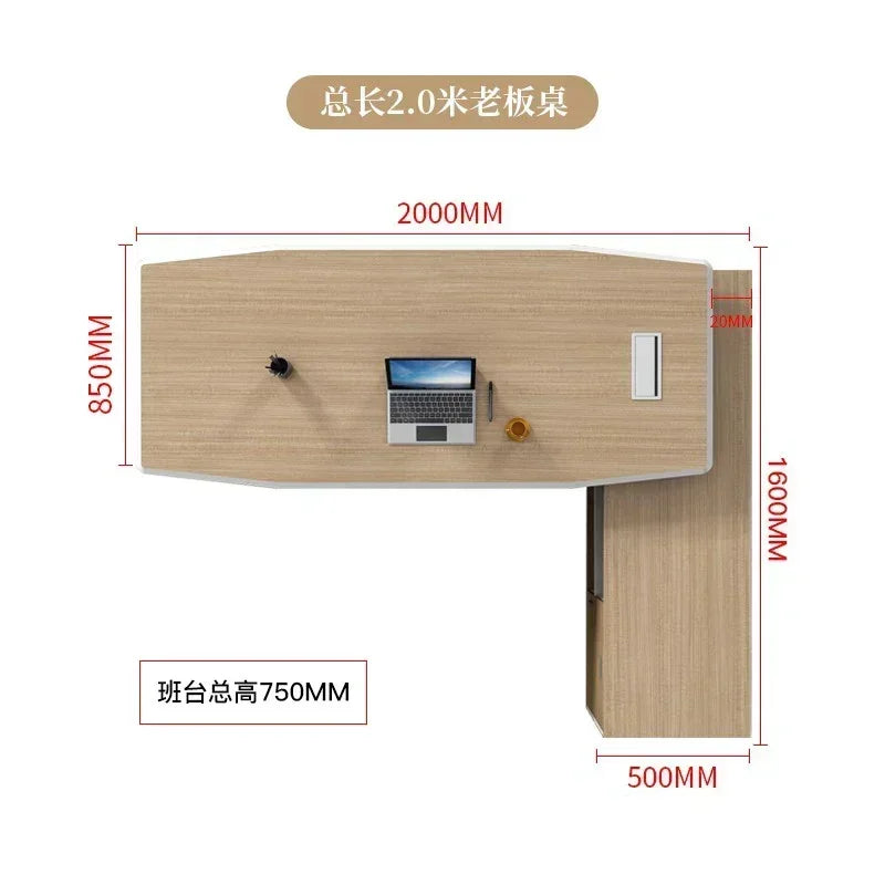 L Shaped Executive Boss Office Desk Reception Corner