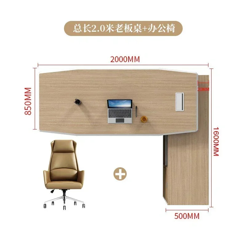 L Shaped Executive Boss Office Desk Reception Corner
