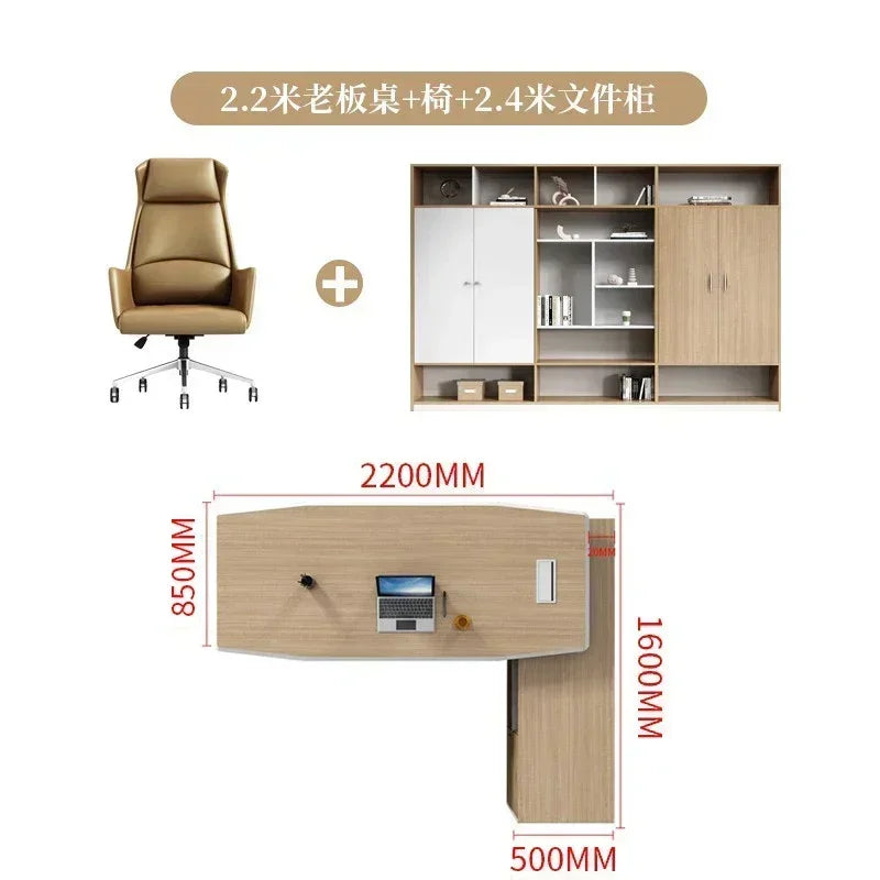 L Shaped Executive Boss Office Desk Reception Corner