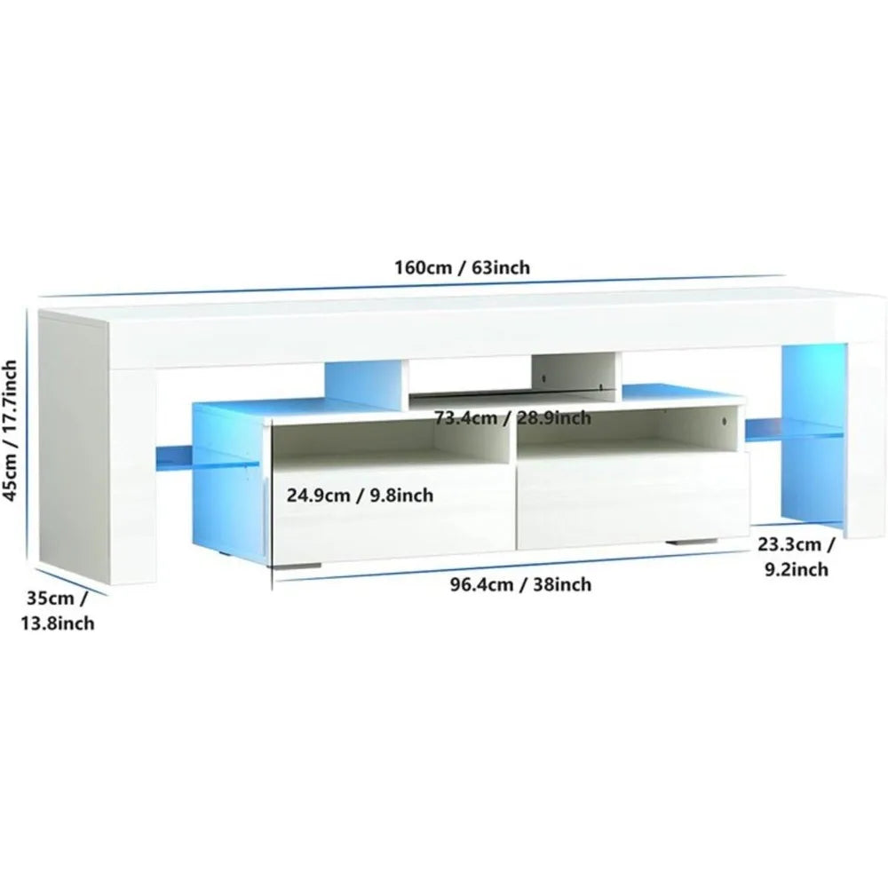 LED TV Stand for Max 70in TV, Gaming