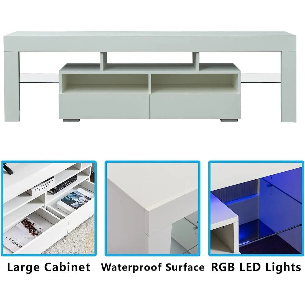 LED TV Stand for Max 70in TV, Gaming